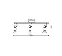 Downlight OSRAM, negro, 3 luces, metal, GU10-LED 927 atenuable
