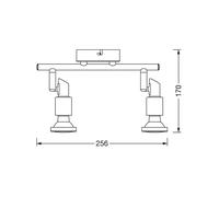 Downlight OSRAM, plateado, metal, 2 luces, GU10-LED, 2700 K
