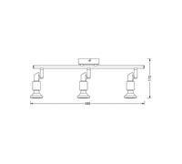 Downlight OSRAM, plateado, metal, 3 luces, GU10-LED, 2700 K