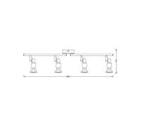 Downlight OSRAM, plateado, metal, 4 luces, GU10-LED, 2700 K