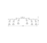 Downlight OSRAM, plateado, metal, 6 luces, GU10-LED, 2700 K True