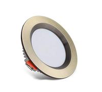 Downlight Redondo de Bronce Cepillado, Luminaria Empotrable de Techo de 75 Mm, Orificio de Corte, sin Parpadeo, Luces Led de Bajo Consumo, Luz Blanca Cálida de 3000 K, Pantalla de Imágenes, Lámpara de