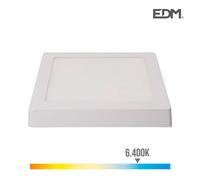 Downlight superficie cuadrado led 20w 6.400k luz día edm.