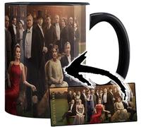 Downton Abbey The Grand Finale Hugh Bonneville Elizabeth Mcgovern Taza Interior y Asa Negra Ceramica Mug
