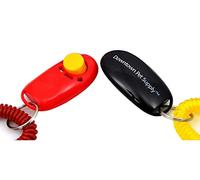 Downtown Pet Supply Clicker De Botón Grande Con Muñequera Para Clicker Formación - Clic Y Entrenar Perro, Gato, Caballo, Mascotas (2 Pack)