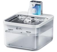 DownyPaws Fuente para Gato sin Cable, Bebedero inalámbrico para Gatos con Sensor de Movimiento, batería Recargable 4000mAh vía USB-C y Capacidad 2.5L, Blanco