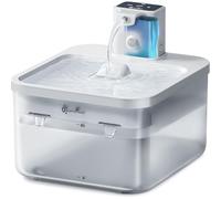 DownyPaws Fuente para Gatos Sin Cable, 2.5L Bebedero Gato con Sensor de Movimiento, Fuente Agua Gato Inalámbrica, Batería Recargable 4000mAh, Bomba de Agua Silenciosa, Blanco