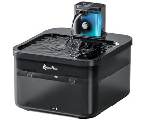 DownyPaws Fuente para Gatos Sin Cable, 2.5L Bebedero Gato con Sensor de Movimiento, Fuente Agua Gato Inalámbrica, Batería Recargable 4000mAh, Bomba de Agua Silenciosa, Negro
