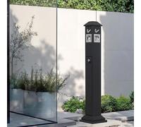 DowPie Cenicero metálico de pie para Exteriores, contenedor Vertical de 1,2 m, Apertura por los 4 Lados y protección contra la Lluvia para hoteles, Patios y Lugares turísticos. Black