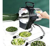 DowPie Cortador de Verduras eléctrico Comercial, triturador de cebolletas de 110 W, 6000 RPM y Grosor Ajustable de 1 a 5 mm para Uso doméstico y en restaurantes. FC-110LK