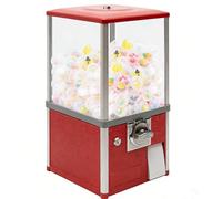 DowPie Máquina expendedora de cápsulas con Doble Cierre, Capacidad para 150 chicles, Ideal para comercios, Entretenimiento y Espacios Infantiles. Red-100shellsandgamecoins