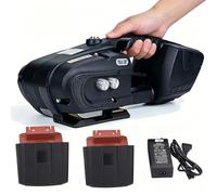 DowPie Máquina portátil para flejar plástico, flejadora eléctrica para palets con Perilla de tensión Ajustable, flejado termofusible para palets y Cajas de cartón de PP y Pet de 13-16 mm.