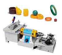 DowPie Mini Amoladora de Sierra de Mesa de 220 V, pulidora lapidaria multifunción con Velocidad Ajustable de 800 a 10 000 RPM para la fabricación de Joyas. StandardSet