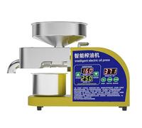 DowPie Prensa de Aceite automática de nueces, Prensa de Aceite de Acero Inoxidable con Control Inteligente de Temperatura, diseño Compacto para Uso doméstico de Aceitunas, ricino y Coco. Gold-220V-X9