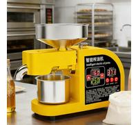 DowPie Prensa de Aceite automática de nueces, Prensa de Aceite de Acero Inoxidable con Control Inteligente de Temperatura, diseño Compacto para Uso doméstico de Aceitunas, ricino y Coco. Gold-220V-X6