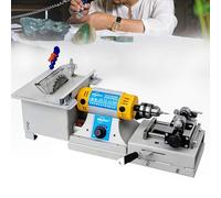 DowPie Sierra lapidaria de 750 W para pulir Joyas, Sierra de Mesa multifunción de 0 a 10 000 r/min con Dispositivo de perforación de Perlas para Aficionados y Aficionados al Bricolaje. StandardSet