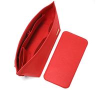 Doxo - Inserto organizador de bolsos, bolsa de fieltro para L Speedy 35, Neverfull PM y Base Shaper, juego de 2 piezas (medio, combinación roja)