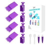 DoxQcs Bandejas de pintura de diamante con tapa, bandejas de pintura artística de diamantes con tapas embudo, herramientas de pintura de diamante con cubiertas y kits de accesorios para adultos, color