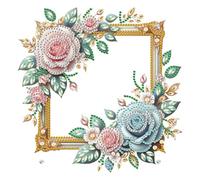 DoxQcs Marco de fotos de pintura artística de diamantes de punto para bricolaje, decoración del hogar, marco de fotos, exhibición de mesa, familia, amigos, regalo de boda (diamante de punto de un solo