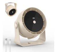 DoXtreme Mini Ventilador de Escritorio Silencioso, Recargable Ventilador USB 4000mAh de Ajustable a 360°, Pantalla LED, 100 Velocidades, Ventilador Mesa Portátil para Dormitorio, Oficina, Camping