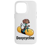 Doxycycline Funny Dachshund Farmacéutico Carcasa para iPhone 14 Pro MAX