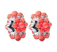 Doyafer 925 Encantos De Plata Esterlina Rosa De Coral De Silicona Separador Cuentas Para Las Pulseras De Encantos De Las Mujeres 2 Por Paquete