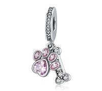 Doyafer 925 plata esterlina colgante de animales encantos conjunto de hueso de la pata del perro para las mujeres pulsera collar de regalo