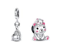 Doyafer Canguro Colgante Encantos Para Las Mujeres Pulseras Collar Madre Perro Y Bebé Cuentas Encantos DíA De La Madre Regalo De CumpleañOs( Paquete De 2)