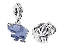 Doyafer Colgante de elefante de plata esterlina 925, traje de colgante de collar de pulsera de mujer, regalo de cumpleaños de vacaciones para amigos y familiares, joyas de DIY Charm