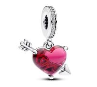 Doyafer Colgante De Flecha En Forma De CorazóN Cupido 925 Charm De Plata Esterlina Compatible Con Regalos De JoyeríA Del Festival De La Pulsera De Las Mujeres Para La Familia