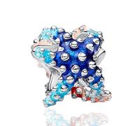 Doyafer Dos Tonos Estrellas De Mar Encantos Perla 925 Plata Colgante Ajuste Pulsera Collar Encanto Regalos De CumpleañOs De Vacaciones Para Amigos