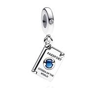 Doyafer Pasaporte Colgante Encantos Ciudadano Del Mundo 925 Plata Esterlina Cuentas Ajuste Mujer Pulsera Collar Colgante Familia Amigos Regalo De CumpleañOs