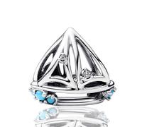 Doyafer Pino Piedra Velero Encantos Cuentas Ajuste Pulsera Collar Encanto 925 Plata Colgante Regalos De CumpleañOs De Vacaciones Para Amigos