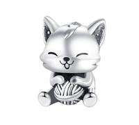 Doyafer Un Lindo Gato PequeñO Que Sostiene Un Encanto De Peluche 925 Plata De Ley Encanto Ajuste Pulsera Collar Colgante Regalos De CumpleañOs De Vacaciones Para Amigos