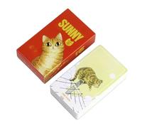 doyandader Barajas De Tarot Únicas, Baraja de 78 Cartas de Gatos Naranjas para Aprendizaje, Juego Espiritual Lectura Amplia Meditación Conciencia Plena Autodescubrimiento para Mujeres Hombres Fiestas