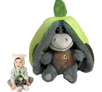 doyandader Burro de peluche para dormir, con movimientos de respiración integrados, cierre de invisible para lavar, succión simulada para acompañar al sueño de los niños, aguacate