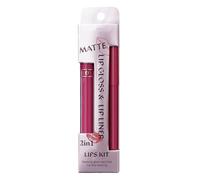 doyandader Delineador de labios y lápiz labial - Juego de maquillaje 2 en 1 portátil y práctico | Brillo labial hidratante, para mujeres, novias, estudiantes, viajeros y amantes de la belleza, así