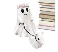 doyandader Estatua Fantasma Al Aire Libre,Linda Estatua Fantasma,Estatuas de Perros Fantasmas de Halloween | Decoración Creativa de Escritorio para Halloween, Adorno Creativo para Caminar con Perros,