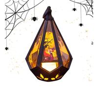 doyandader - Farol de Halloween - Luz gótica castillo siniestro a mano bruja - Linterna de Halloween con pilas para exterior, jardín, callejón - Decoración fiesta camping