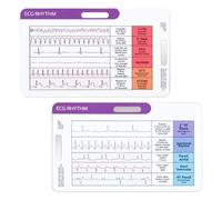 doyandader Guía De Bolsillo Para Electrocardiograma - Diseño Horizontal Y Vertical,Tarjeta De De Ritmo EKG - Para Cuidadores Estudiantes Profesores Hospital Cuidado En El Hogar Escuela De Enfermería