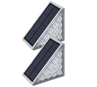doyandader Luz Solar Triangular Para Escalera, Solares Escalones, Luces Solares De Paso Impermeables Al Aire Libre,para Patio, Jardín, Luz Temperatura De Doble C