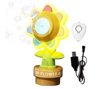 doyandader Máquina de Pompas de Flor | Adorno Giratorio De Girasol para Coche | Máquina de Burbujas con Mando a Distancia USB Recargable para Jardín Playa Piscina Exterior Camping Halloween Pascua