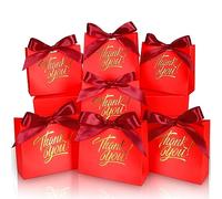 DOYIDE Paquete de 60 bolsas pequeñas de regalo de agradecimiento, 4.5 x 1.8 x 3.9 pulgadas, bolsas de regalo de fiesta con cinta de lazo, pequeñas bolsas de regalo de papel con lámina dorada impresa,