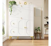 Doyisy Armario de cocina (100 × 50 × 140 cm), armario de despensa, armario de comedor para cocina, comedor y salón, aparador moderno con puertas plegables, espacio de almacenamiento multifuncional