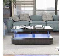 Doyisy Mesa de centro, mesa de sofá, mesa de té, mesa auxiliar, mesa auxiliar, mesa de centro moderna de alto brillo, mesa de salón, duradera, resistente a los arañazos y lisa, 100 x 60 x 49,5 cm