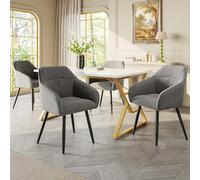 Doyisy Mesa de comedor con patas de metal (119 x 70 cm), mesa de cocina, estructura de metal estable, mesa de comedor moderna de mármol, mesa de comedor, mesa de desayuno, para cocina, comedor, patas