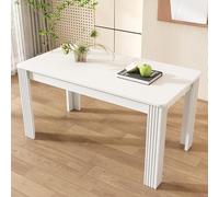 Doyisy Mesa de comedor, contemporánea, mesa de comedor resistente, mesa de comedor con cuatro patas, mesa de roble, rectangular, mesa de café, mesa de ocio, mesa de comedor moderna sencilla, color