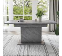 Doyisy Mesa de comedor extensible con espacio de almacenamiento, mesa de café rectangular, mesa de ocio moderna sencilla de hierro, ahorra espacio, multifuncional (efecto hormigón)