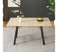 Doyisy Mesa de comedor telescópica de color madera, 140/180 x 80 cm, longitud telescópica de hasta 180 cm, estilo moderno y sencillo, soporte de aleación de alta resistencia, adecuado para 4 - 6