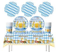 Doyomtoy 61 piezas Decorazioni per feste in stile Oktoberfest bavarese, posate a tema Oktoberfest di Monaco, set di posate per feste di carnevale, articoli decorativi da tavola